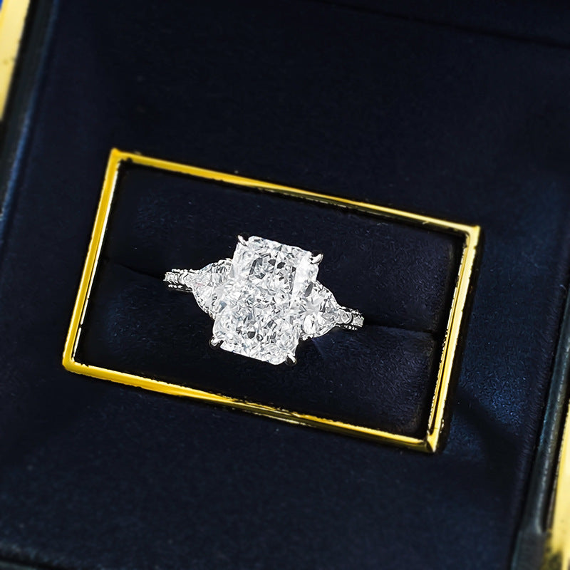 Bague Glaçon Taille Full-Crystal - Bijou Déclaration Diamant Carbone