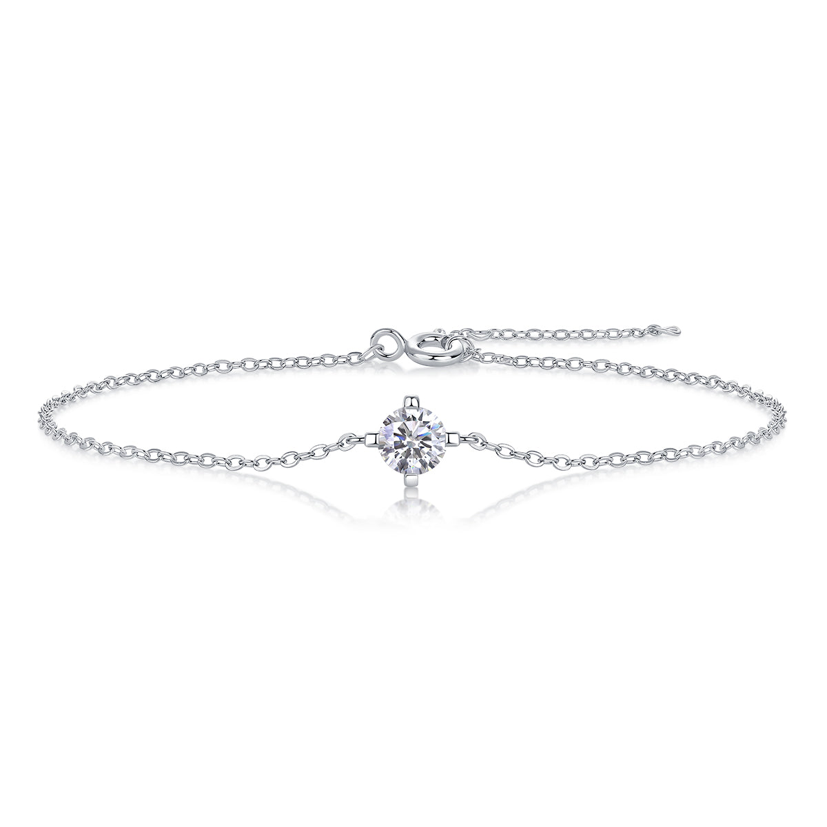 Cross-Linked Bracelet - S925 Platinum Plated Moissanite Bracelet