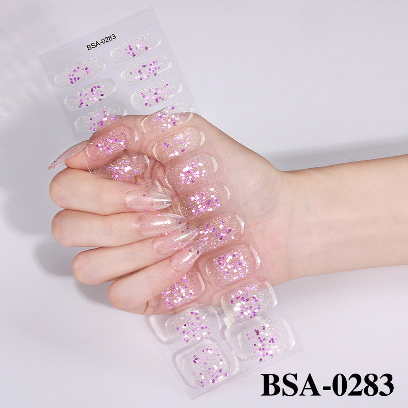 Solid Color Gel Nail Stickers – No-Bake Shimmer Appliqués