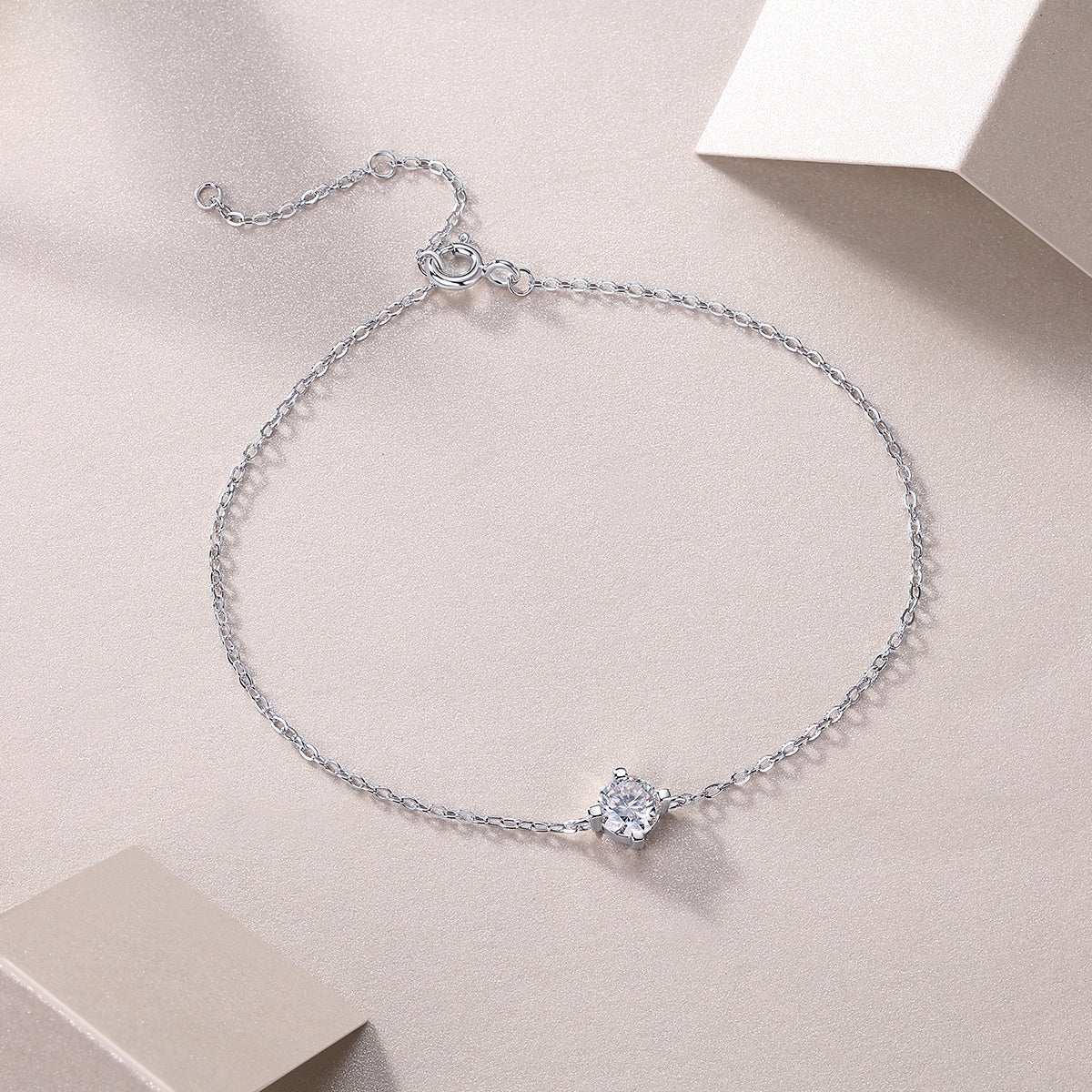 Cross-Linked Bracelet - S925 Platinum Plated Moissanite Bracelet