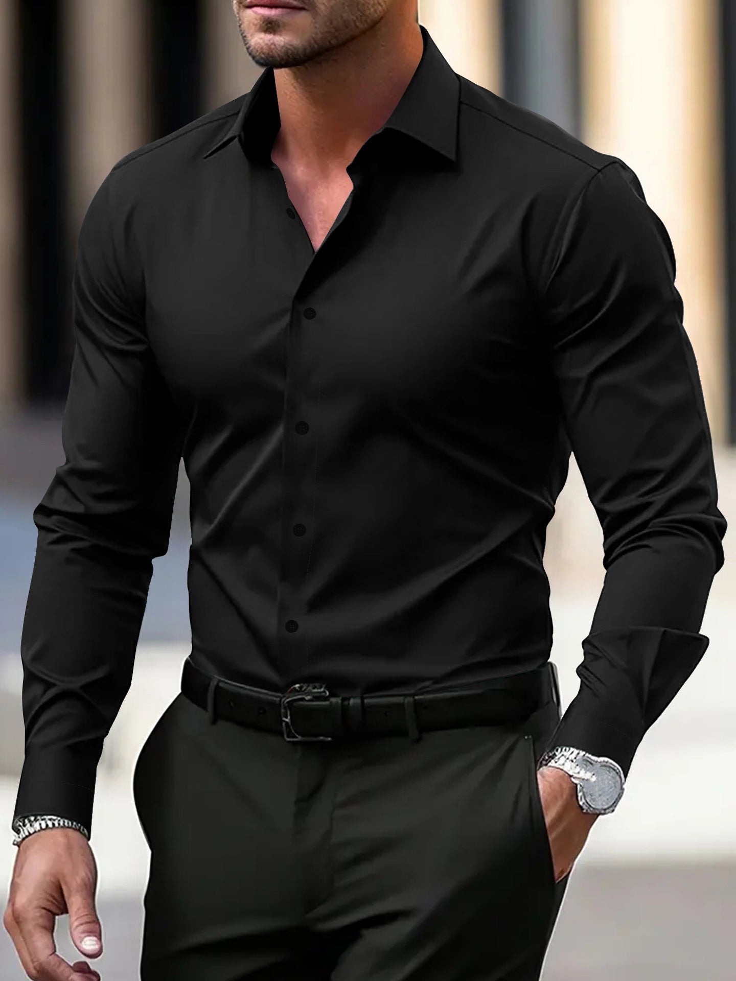Men's Long Sleeve Business Shirt