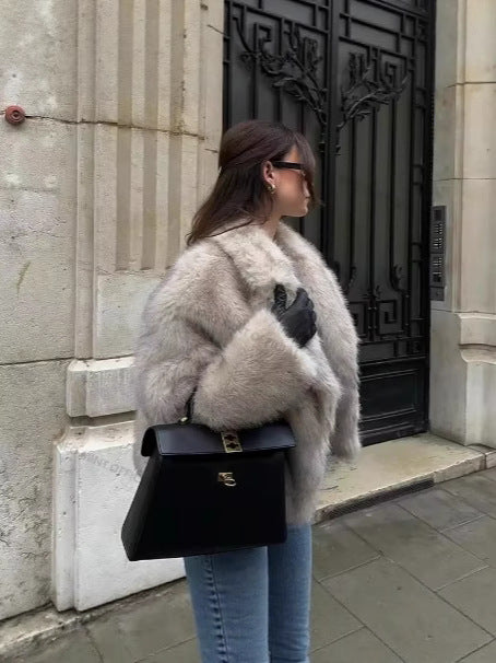 Haut en fausse fourrure pour femmes, collection automne-hiver