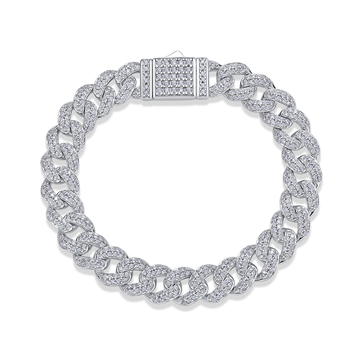 Red Glow Orange Light - S925 Platinum Plated Moissanite Bracelet Set