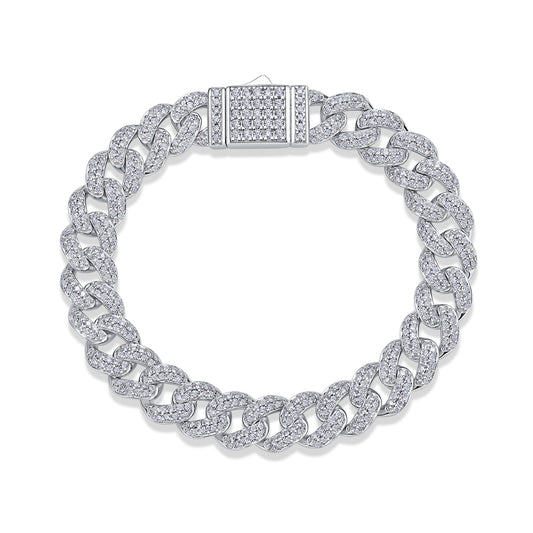 Red Glow Orange Light - S925 Platinum Plated Moissanite Bracelet Set