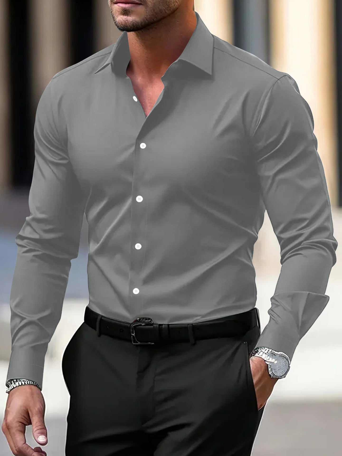 Men's Long Sleeve Business Shirt