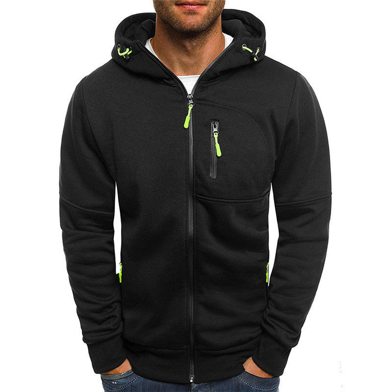 Men's Zip-Up Hooded Sports Jacket