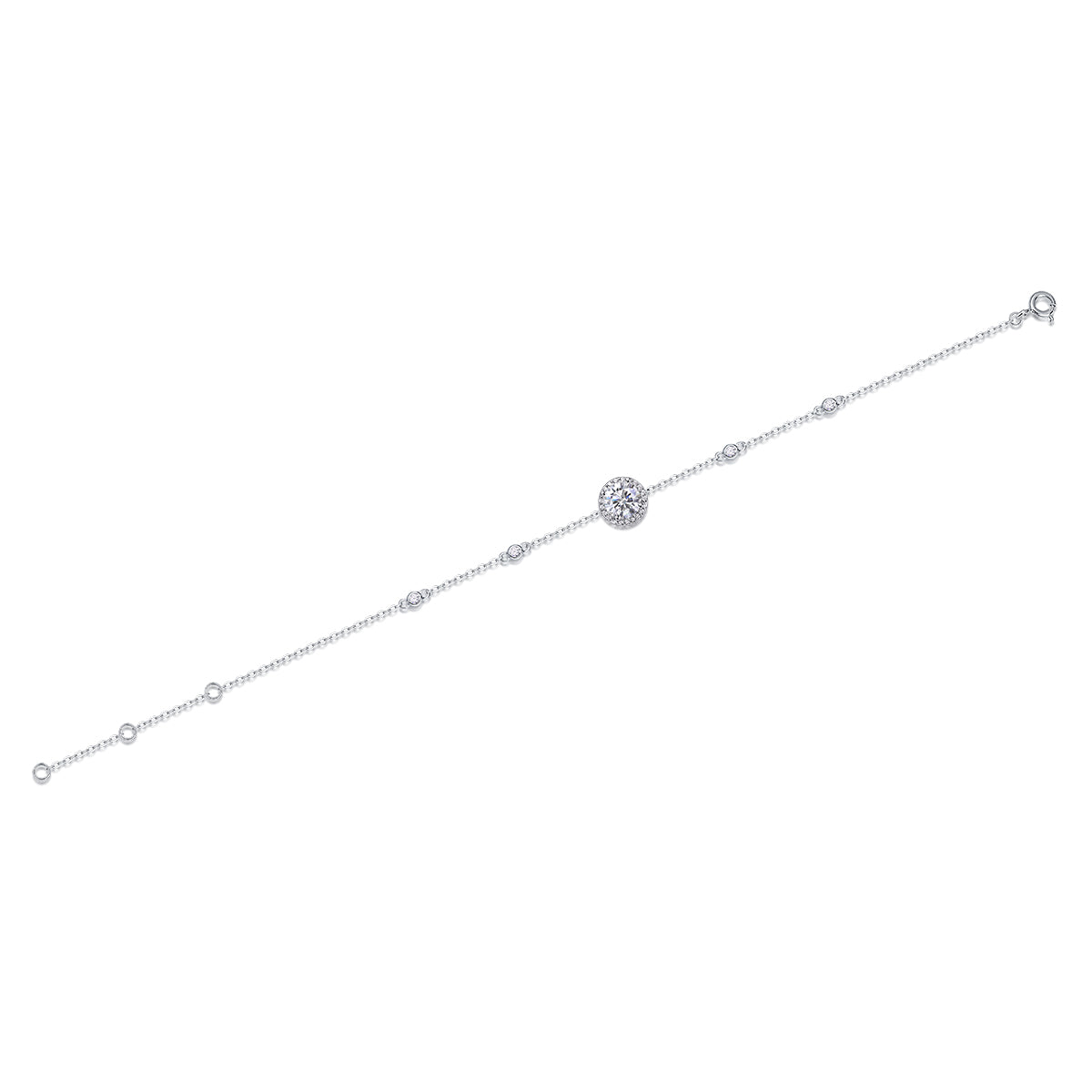 Harmonious And Brilliant - S925 Platinum Plated Moissanite Bracelet