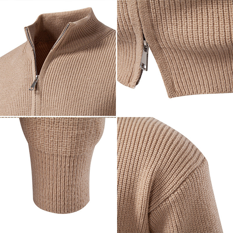 Zip-Up Cardigan Sweater Coat - Men's Streetwear Layering