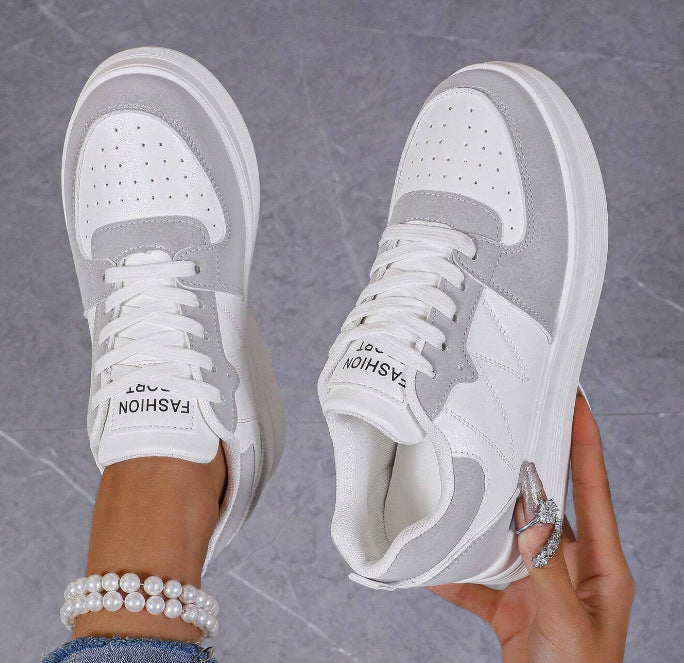 Women's White Platform Sneakers - Chunky Sole Elevator Trainers for Height & Style