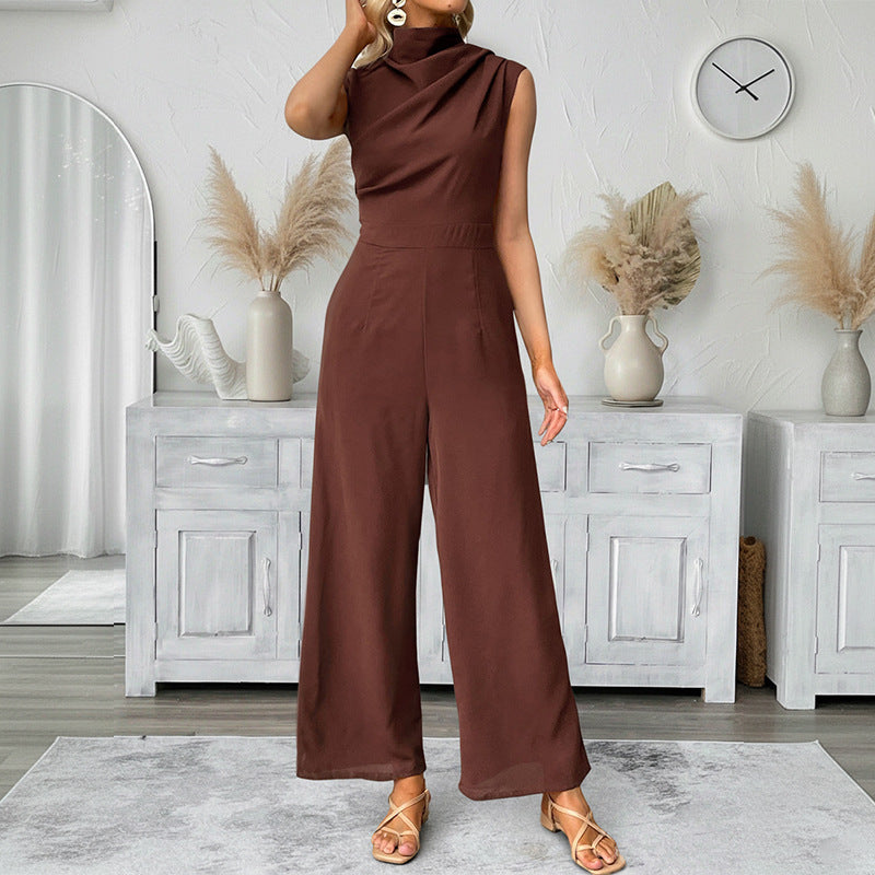 Elegant Women's Sleeveless Wide-Leg Jumpsuit
