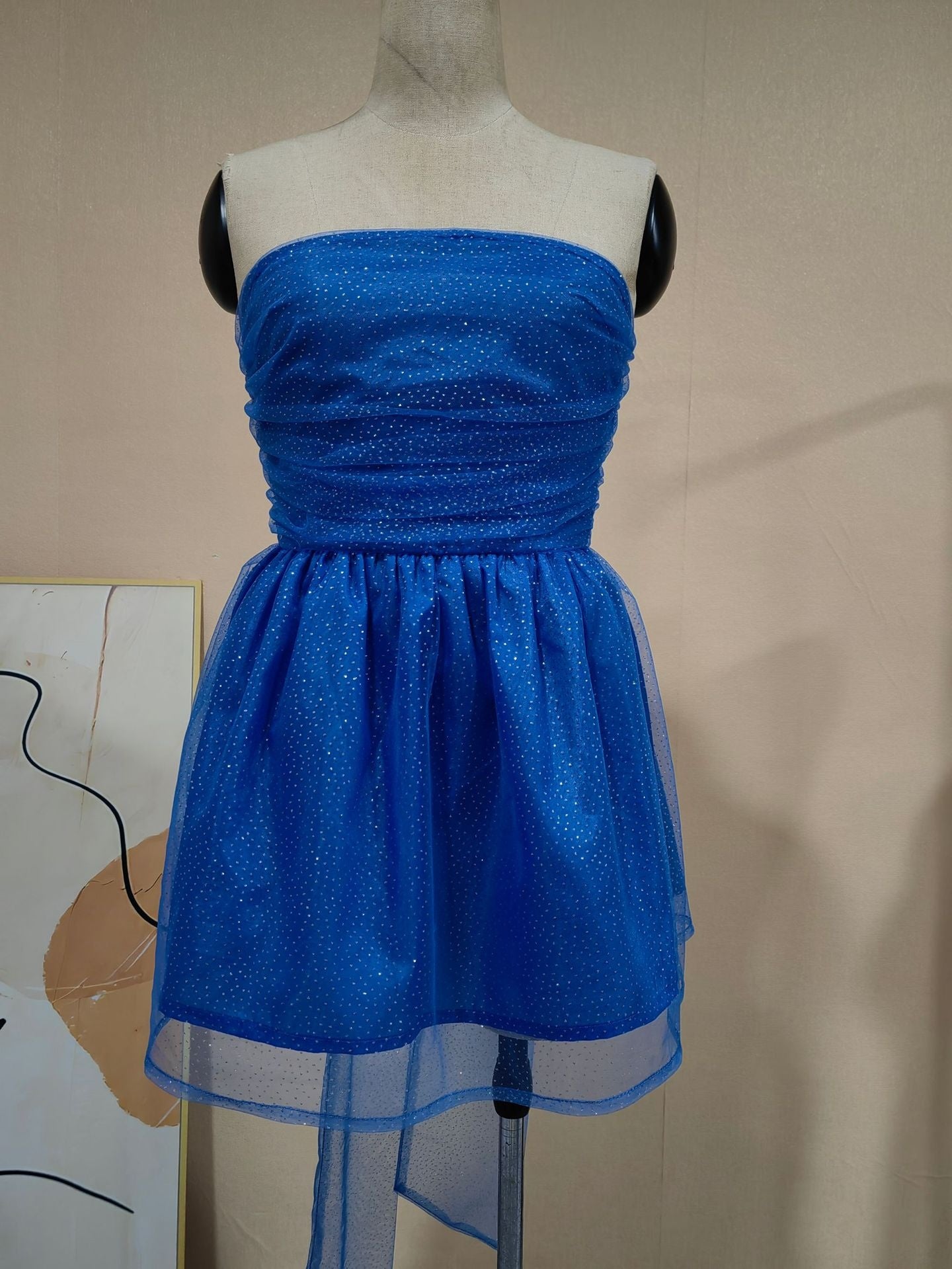Women's Off-Shoulder Lace Dress with Bow-Knot - Summer Mini Dress