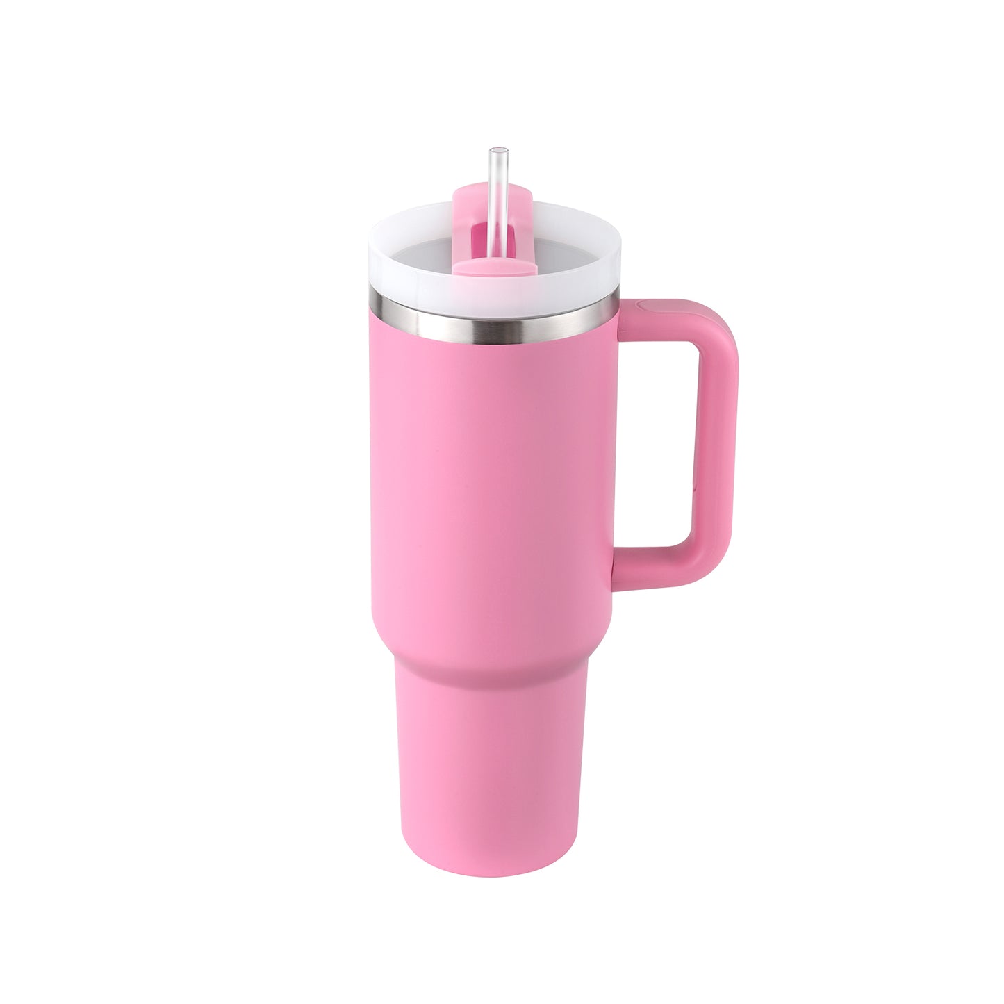 40oz Insulated Stainless Steel Tumbler with Handle & Straw - Spill-Proof Travel Mug