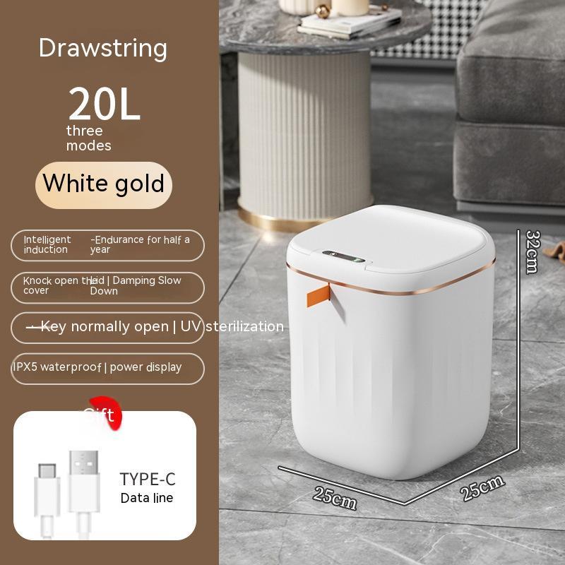 Automatic Smart Trash Can with Sensor Lid - Touchless Dustbin for Bedroom, Living Room & Kitchen Storage
