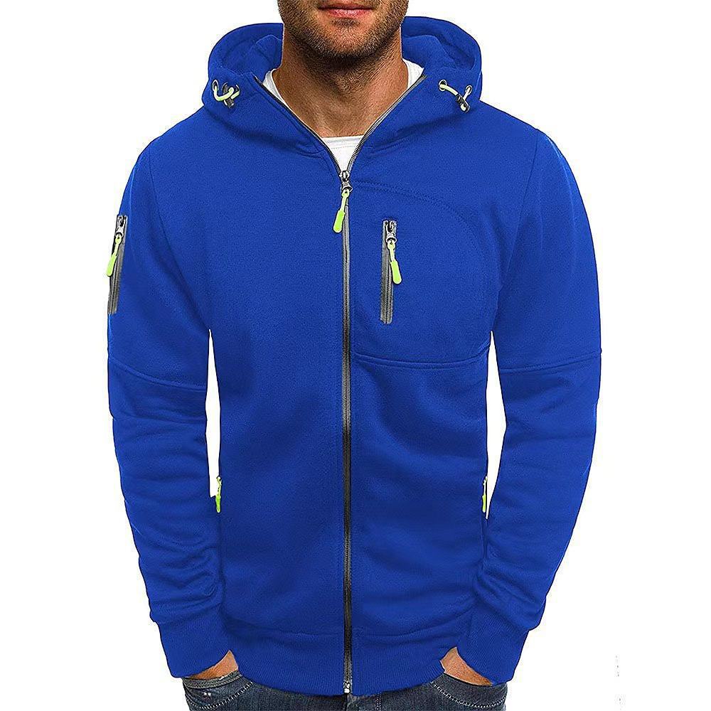 Men's Zip-Up Hooded Sports Jacket