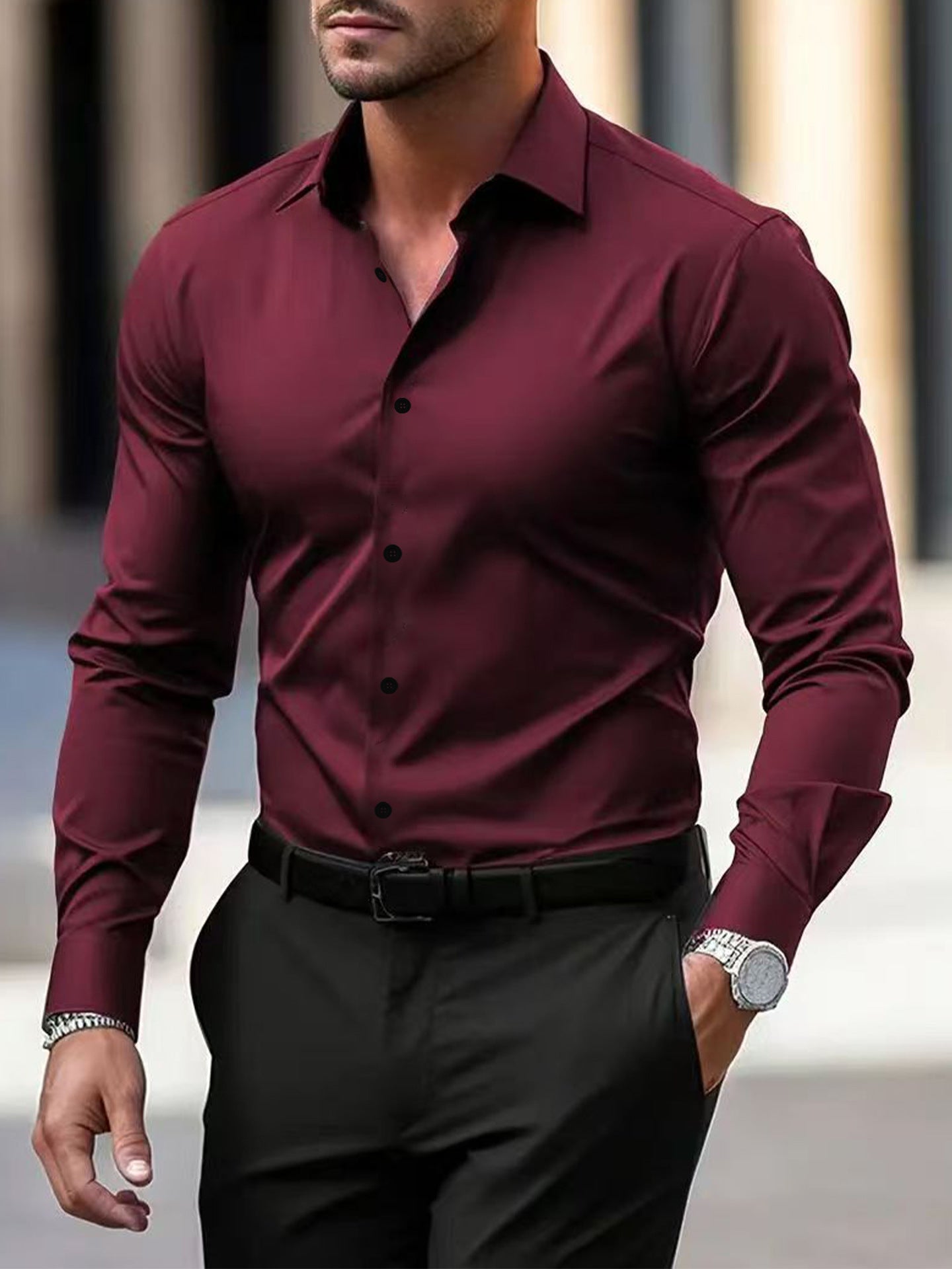 Men's Long Sleeve Business Shirt