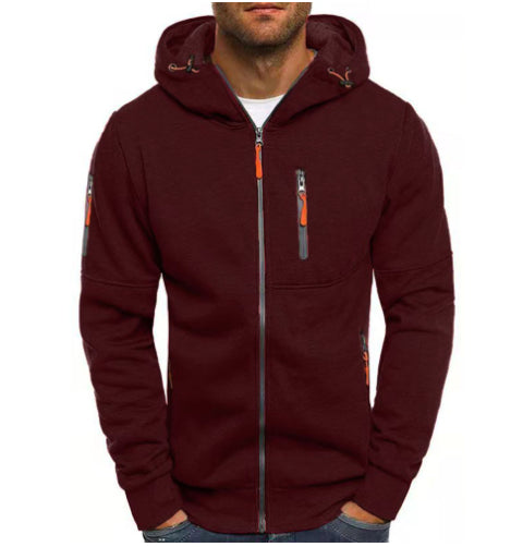 Men's Zip-Up Hooded Sports Jacket