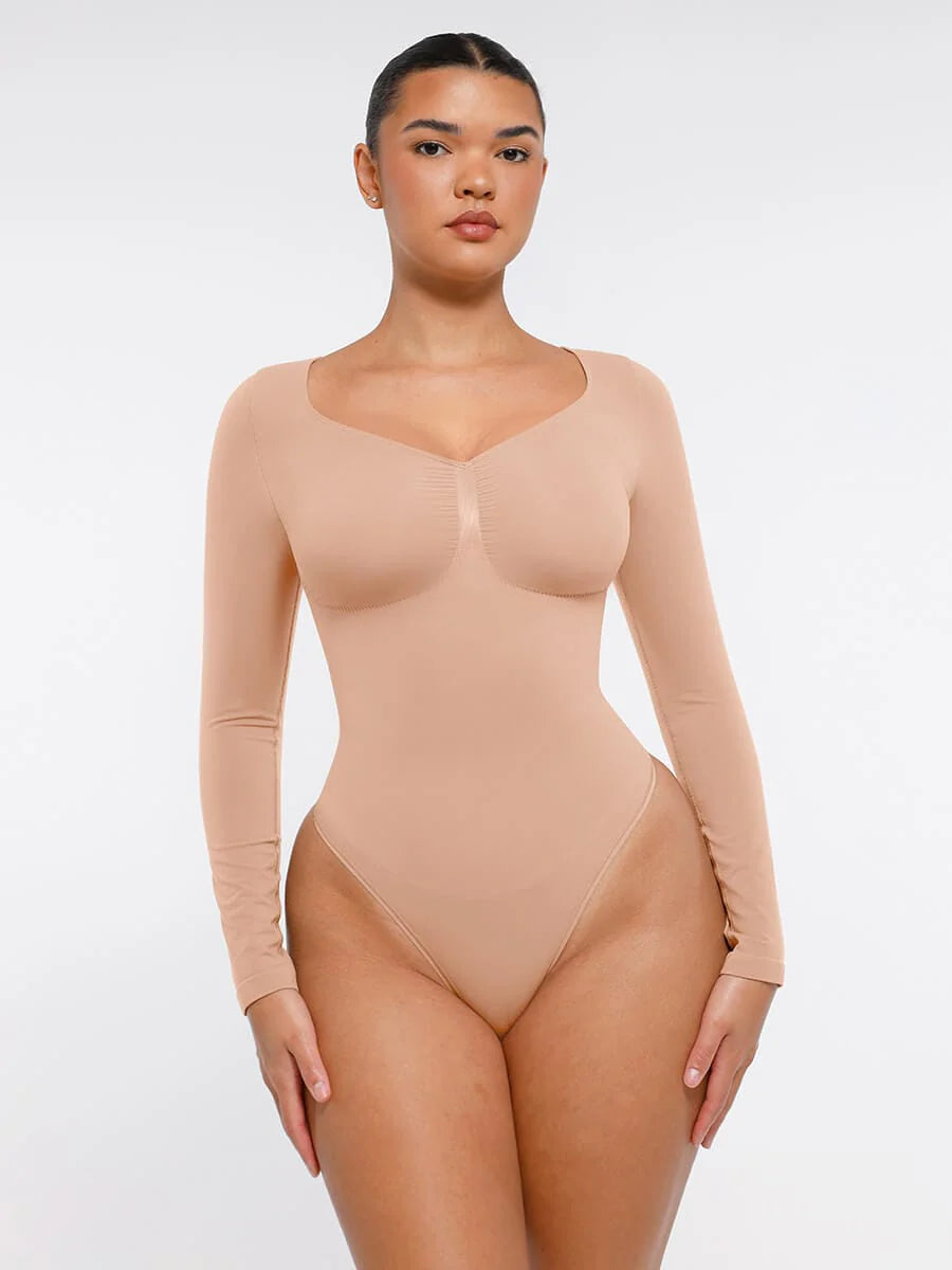 Long Sleeve Seamless Bodysuit with Tummy Control
