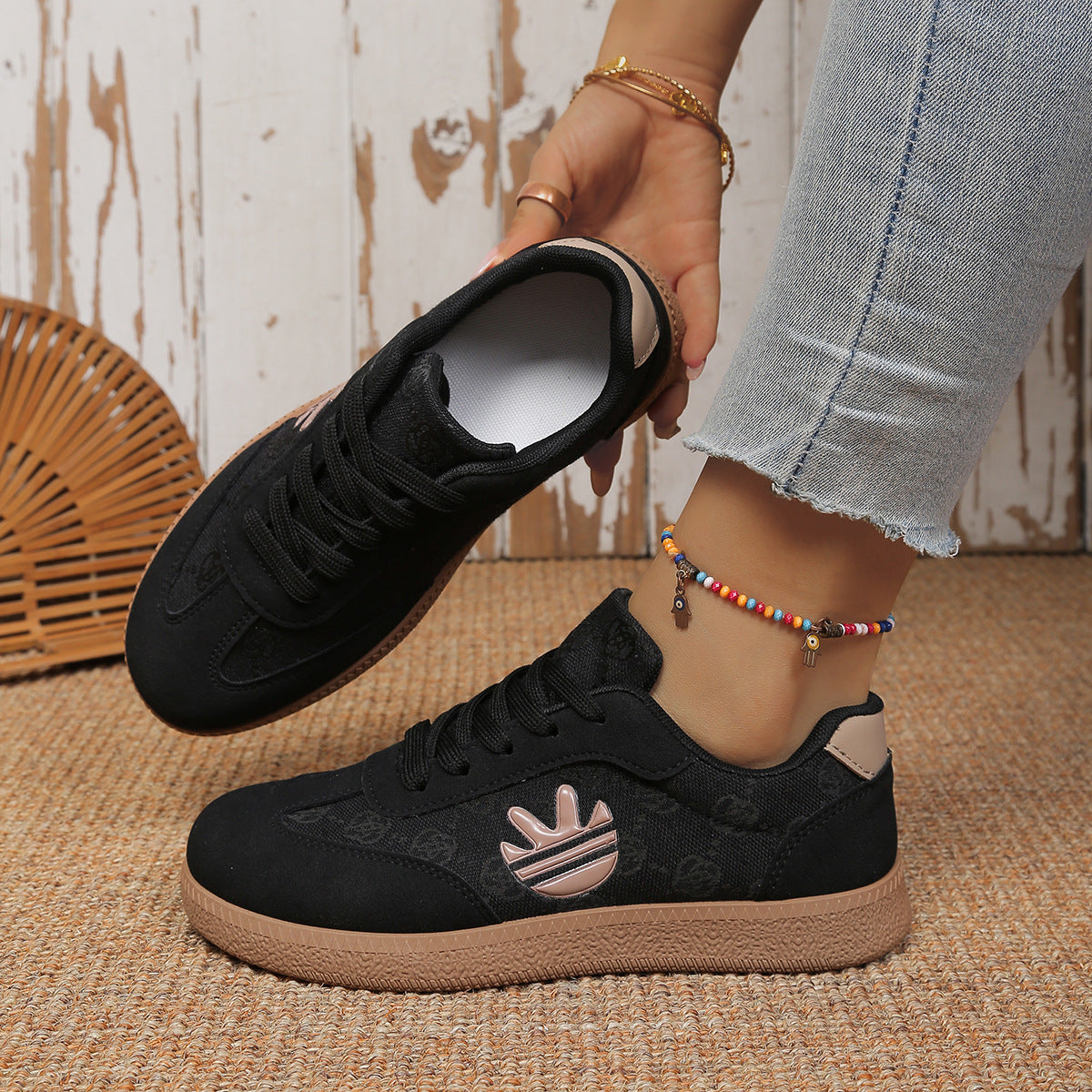 Women's Chunky Sole Retro Sneakers - Comfortable Style