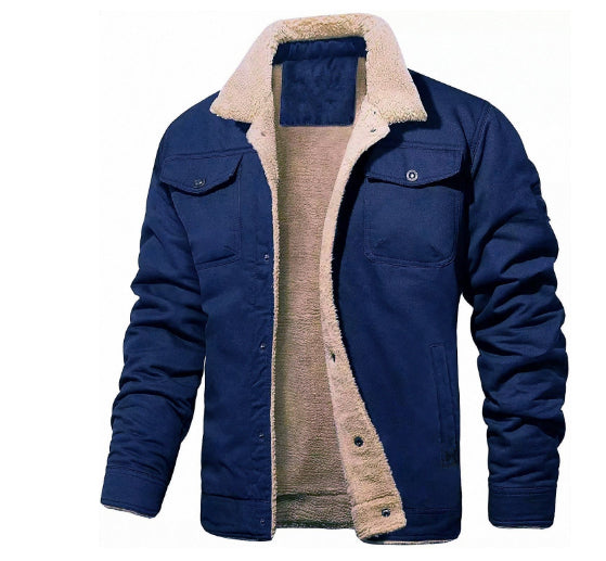 Men Military Style Multi-Pocket Padded Jacket