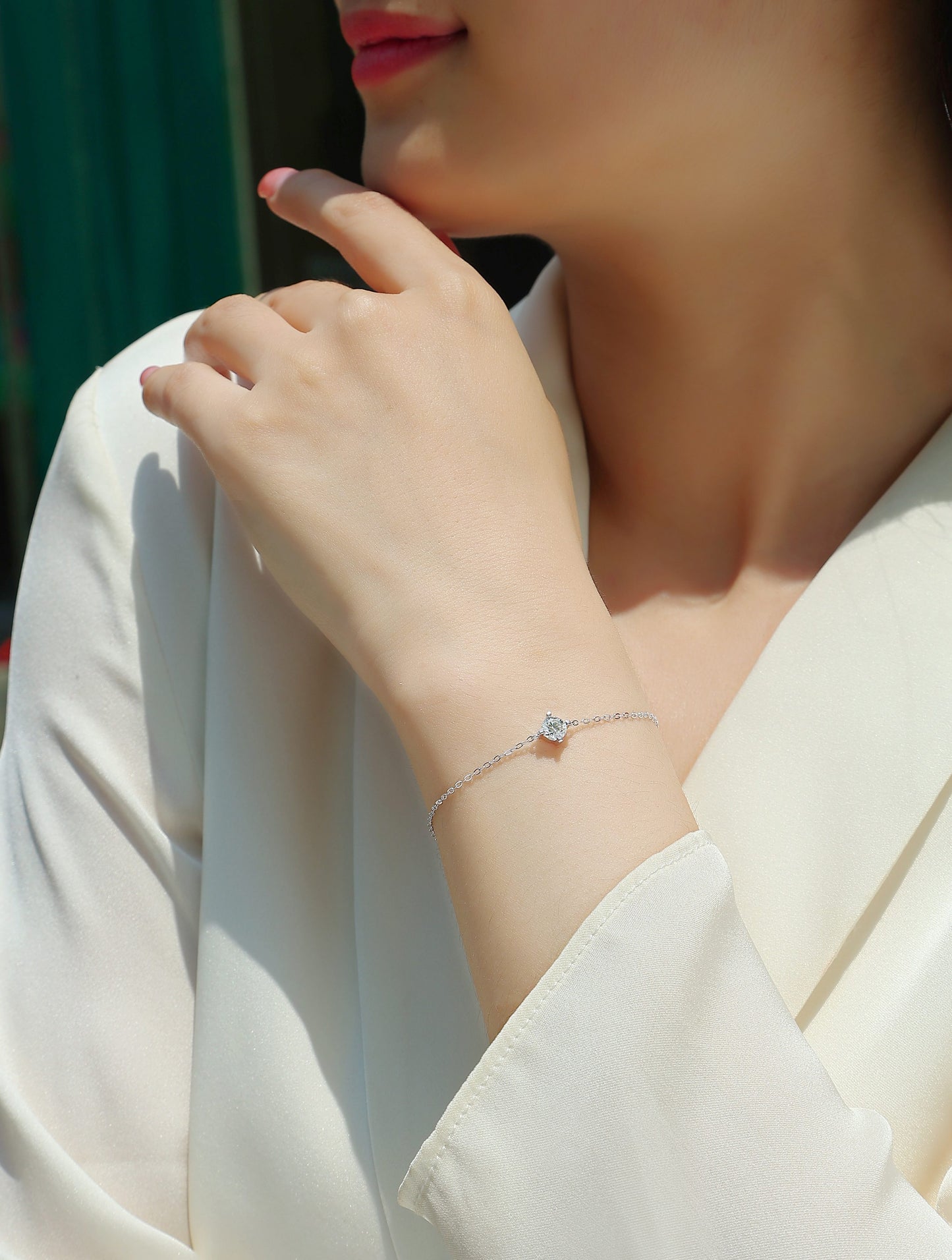 Cross-Linked Bracelet - S925 Platinum Plated Moissanite Bracelet