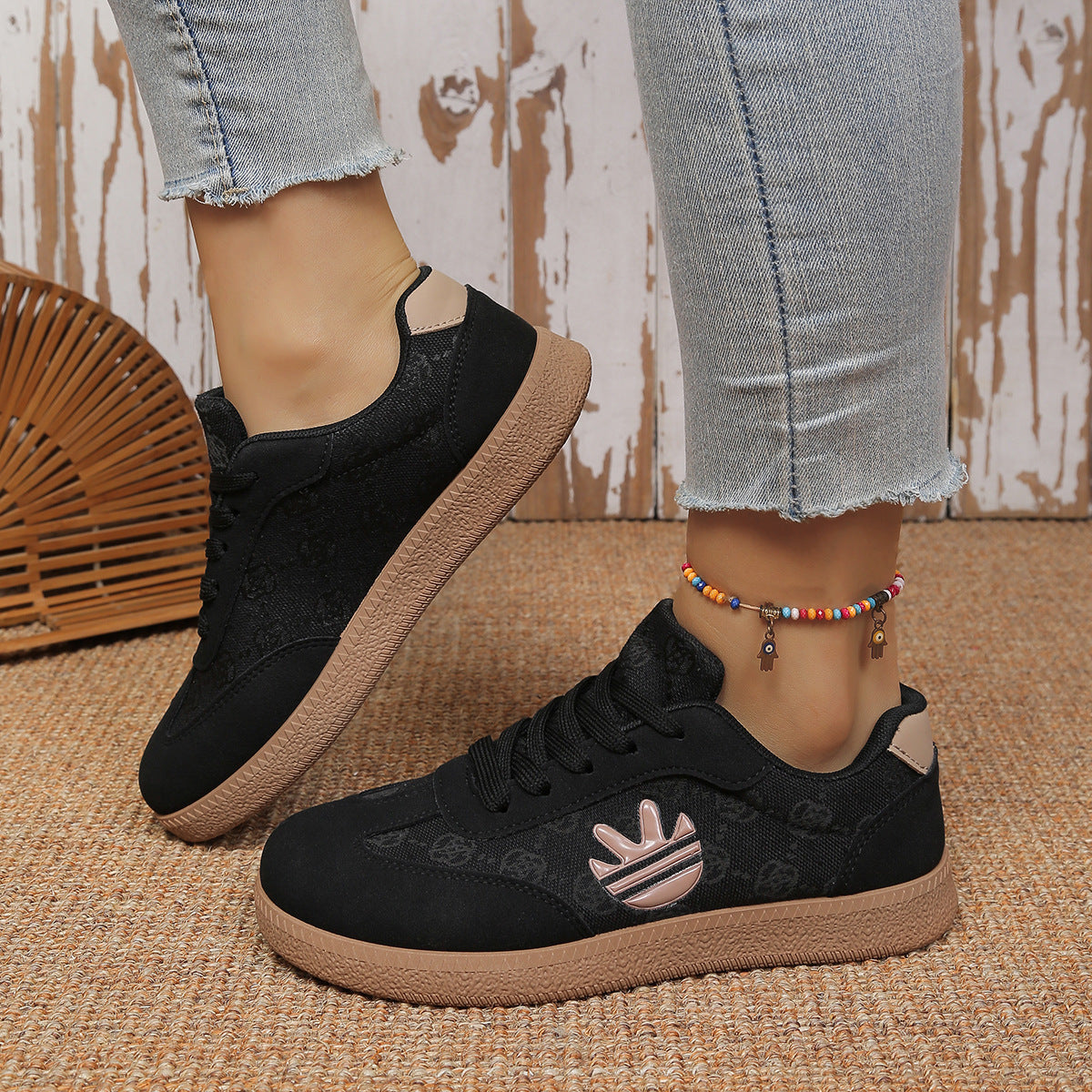Women's Chunky Sole Retro Sneakers - Comfortable Style