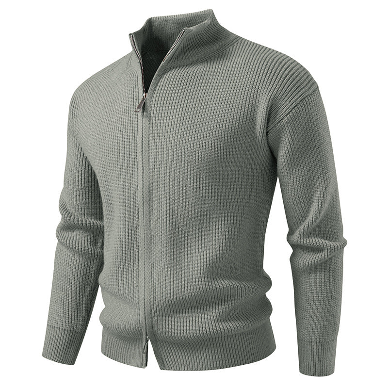 Zip-Up Cardigan Sweater Coat - Men's Streetwear Layering