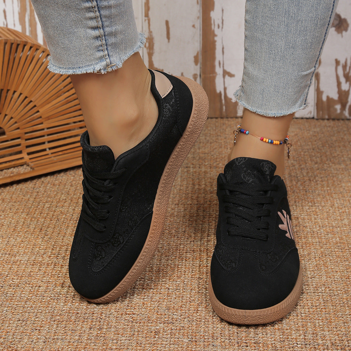 Women's Chunky Sole Retro Sneakers - Comfortable Style