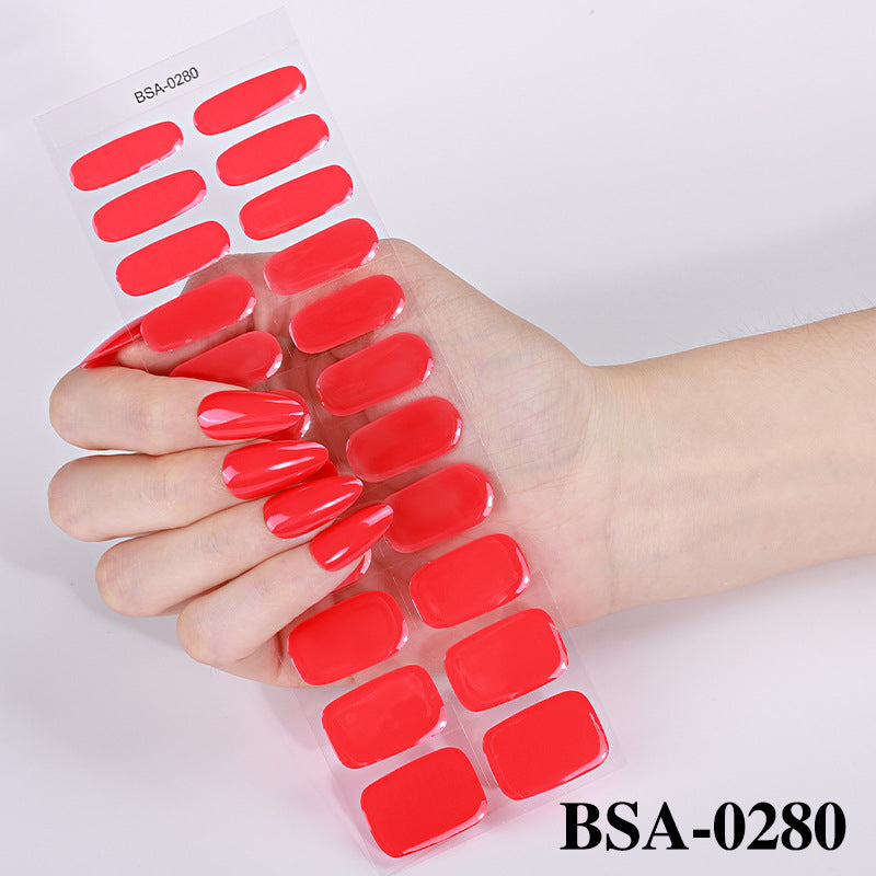 Solid Color Gel Nail Stickers – No-Bake Shimmer Appliqués