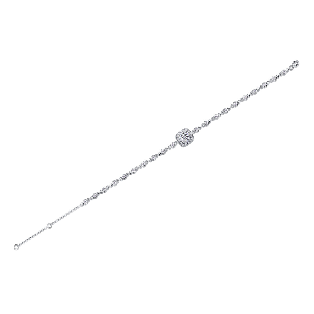 Surrounded By Stars - S925 Platinum Plated Moissanite Bracelet Set