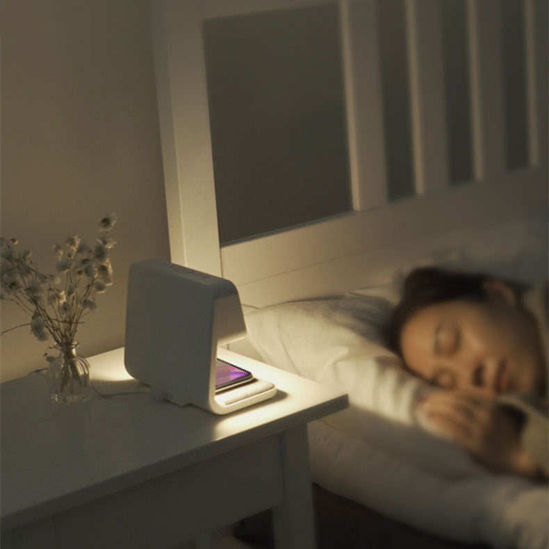 3-in-1 Bedside Lamp with Wireless Charging & LCD Alarm Clock
