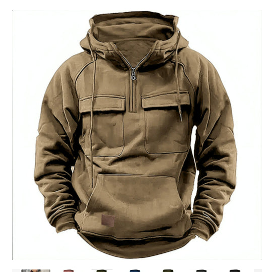 Men's Zip-Up Hoodie with Drawstring