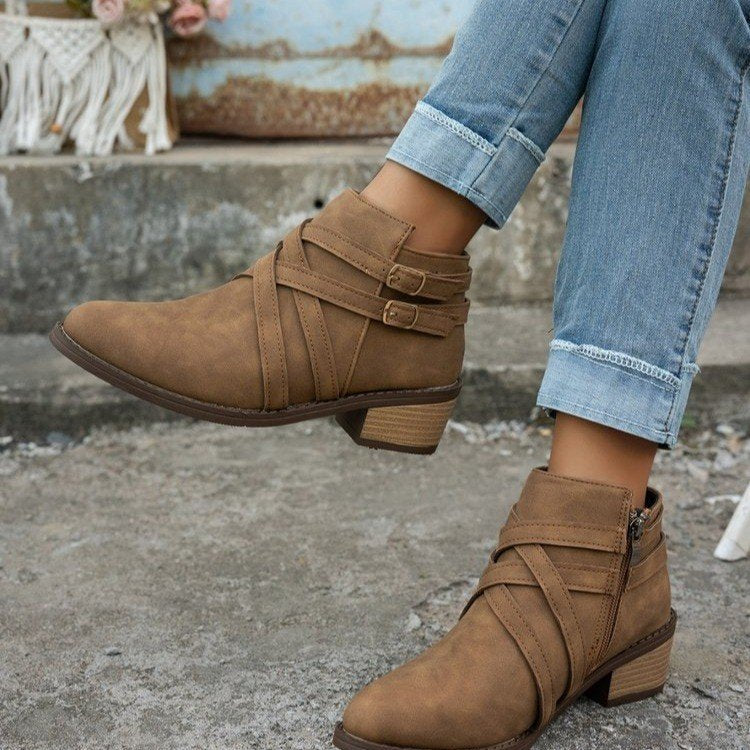 Retro Style Fashionable Ankle Boots