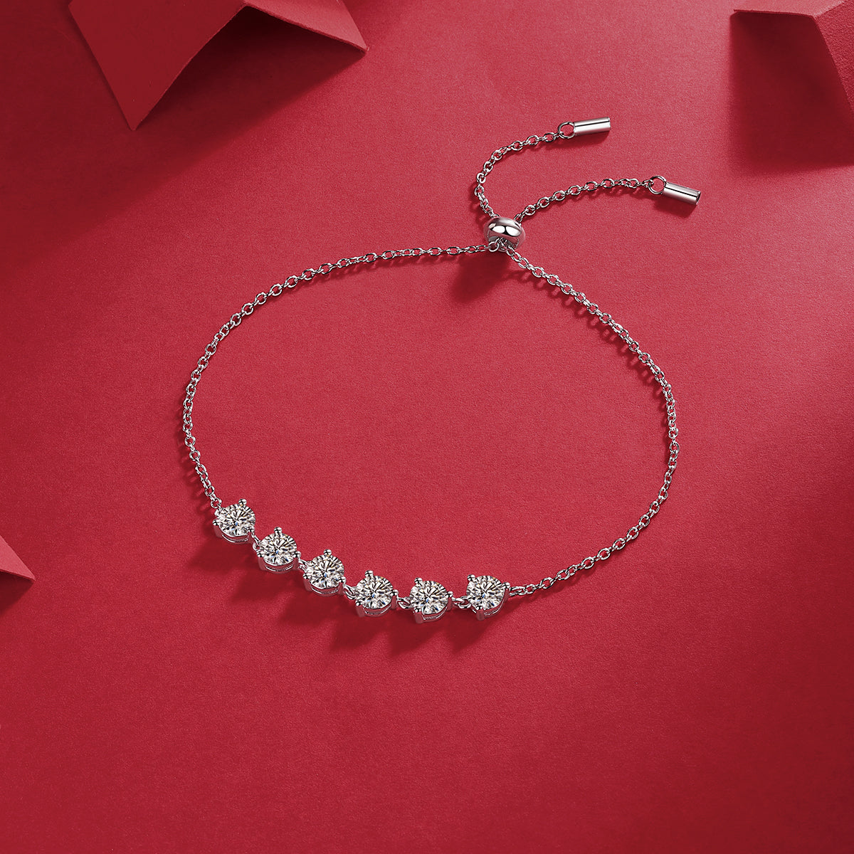 Dreamy Beauty Permeates - S925 Platinum Plated Moissanite Bracelet Set