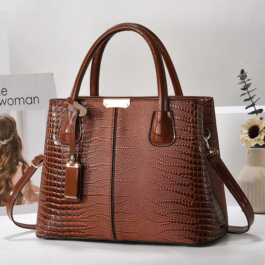 Large Capacity Textured Handbag – Minimalist Structured Design