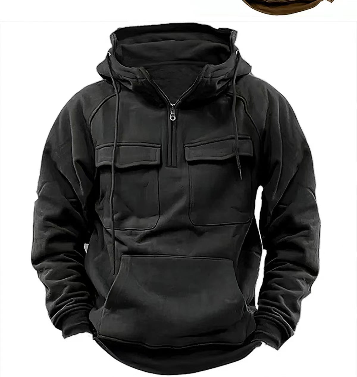 Men's Zip-Up Hoodie with Drawstring