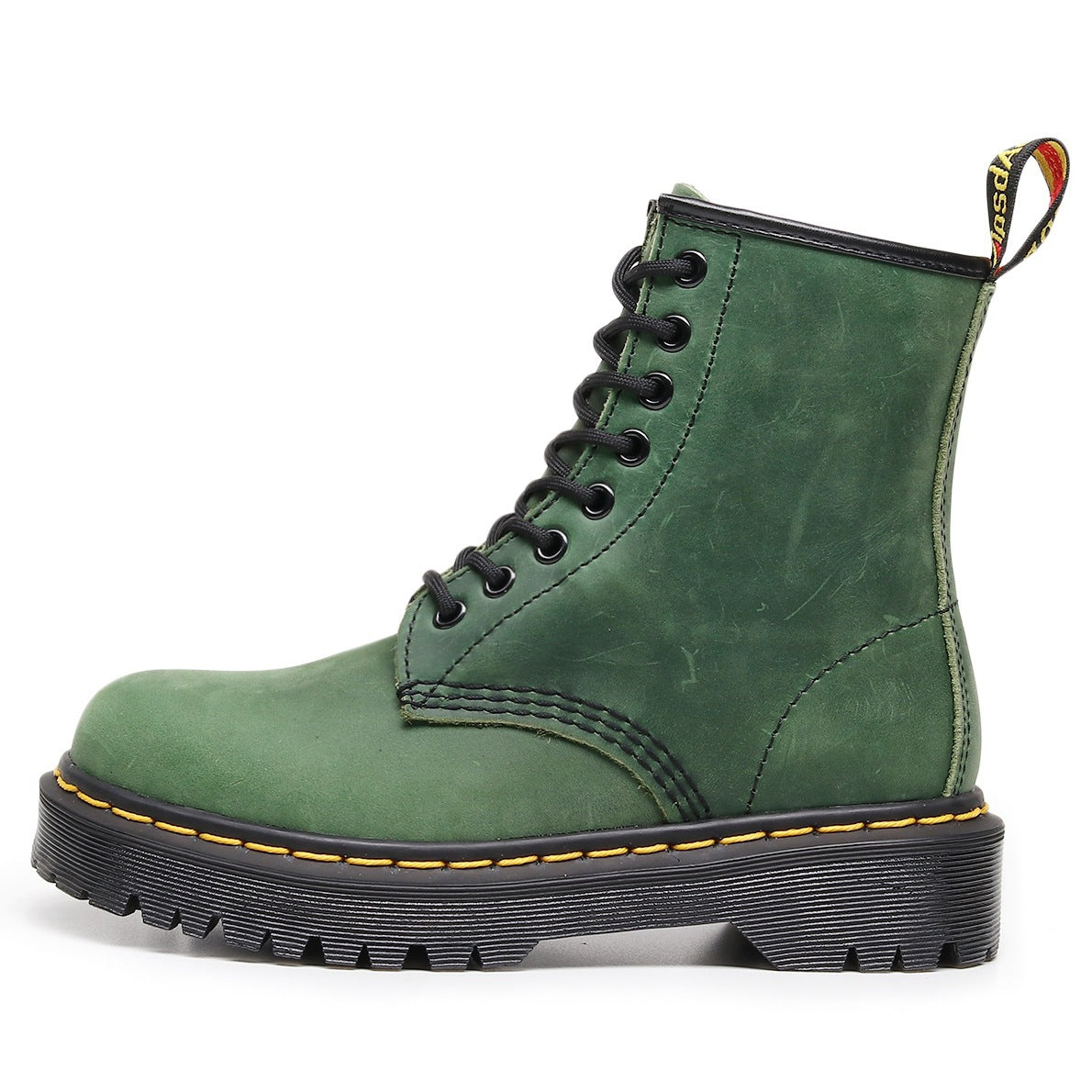 British Style Full-Grain Leather Biker Boots