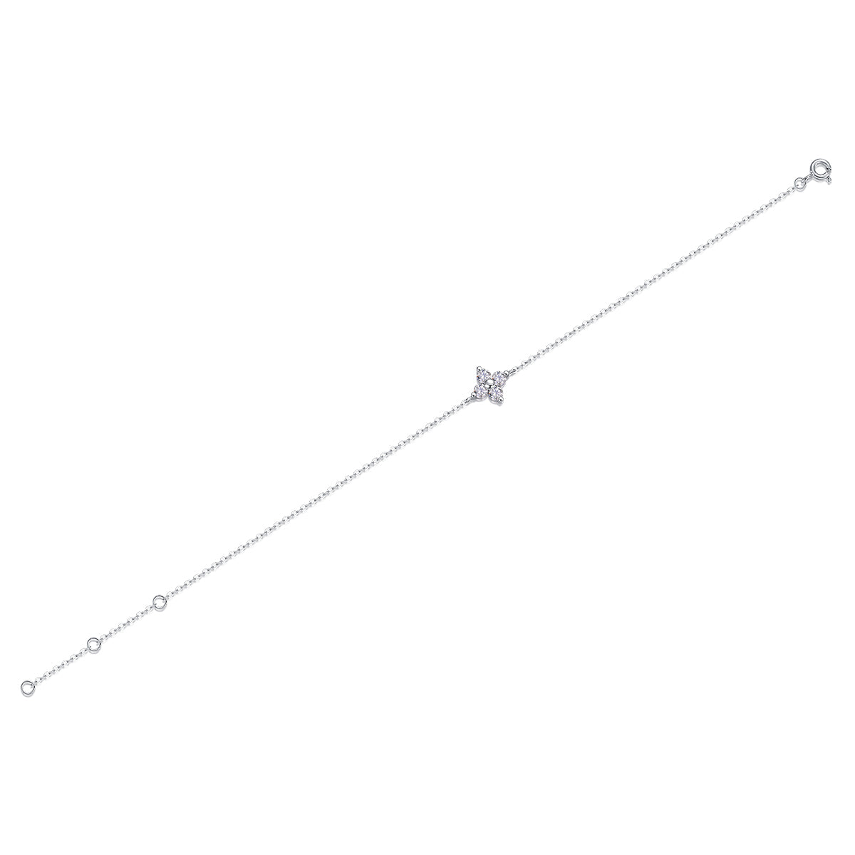 Cross-Linked Bracelet - S925 Platinum Plated Moissanite Bracelet