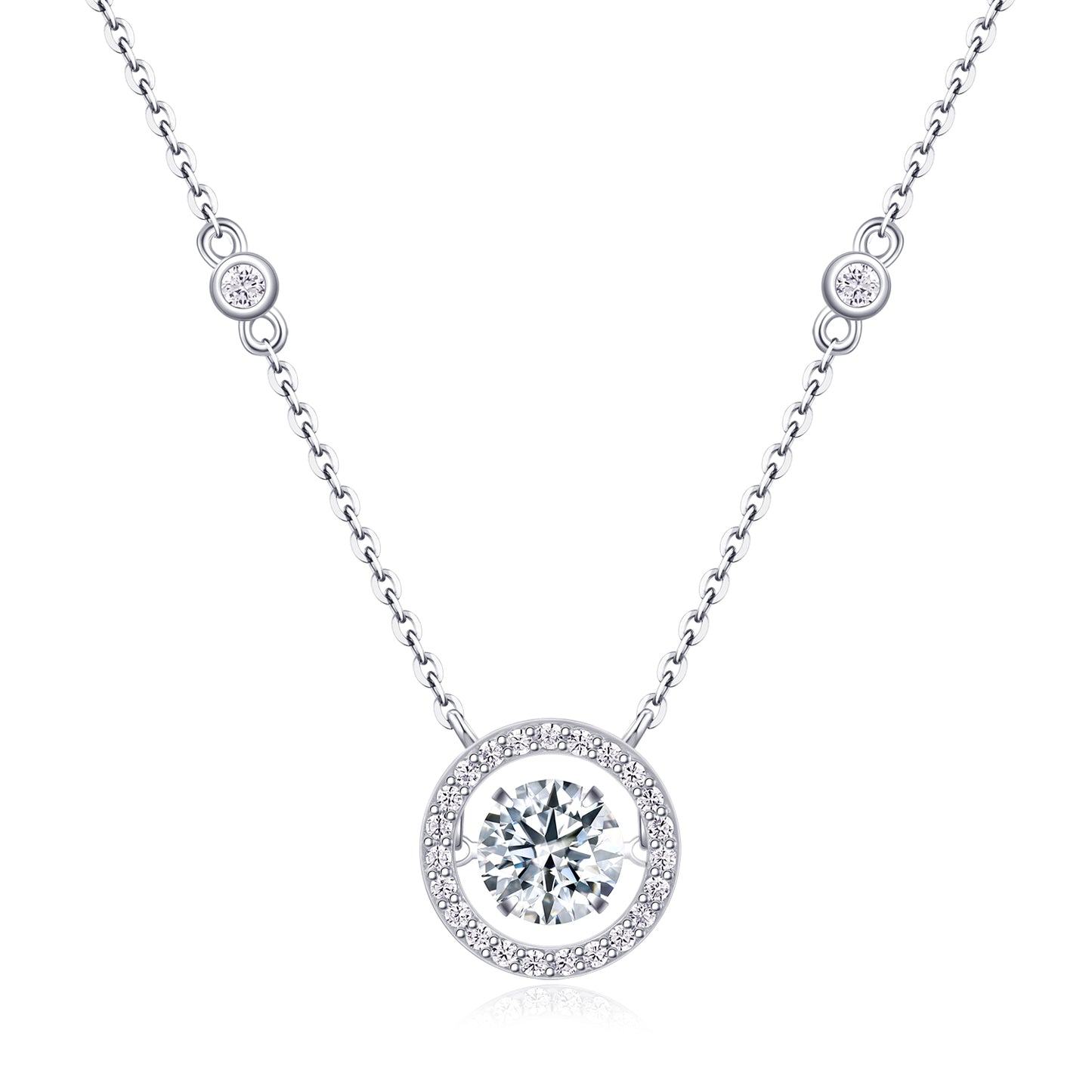 Mobius Necklace - S925 Platinum Plated Moissanite Pendant
