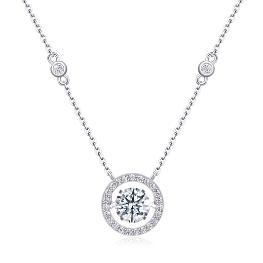 Mobius Necklace - S925 Platinum Plated Moissanite Pendant