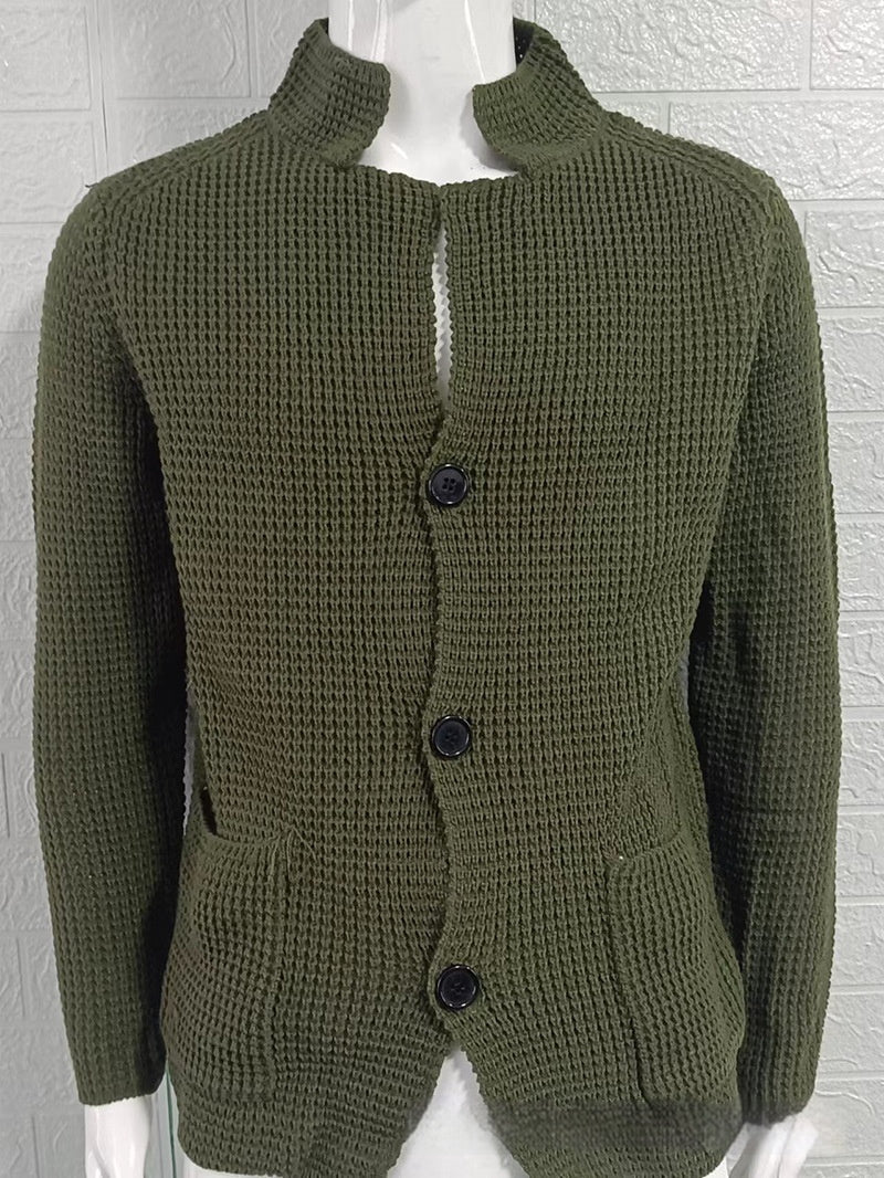 Men's Slim Fit Stand Collar Knit Cardigan