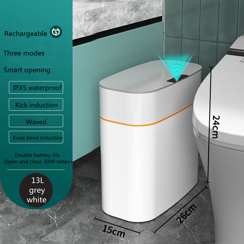 Automatic Smart Trash Can with Sensor Lid - Touchless Dustbin for Bedroom, Living Room & Kitchen Storage