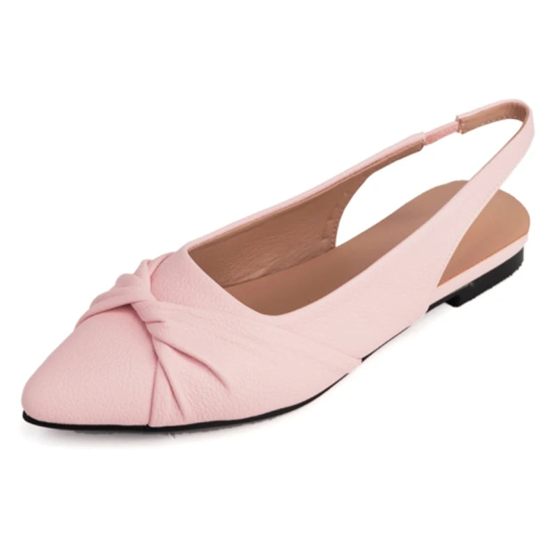Pointy toe Flat Soft Flats Large Slingbacks Sandals in Black, White