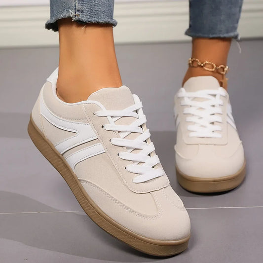 Women Flat Loafers Comfortable Lightweight Lace-up Soft Outdoor Shoes