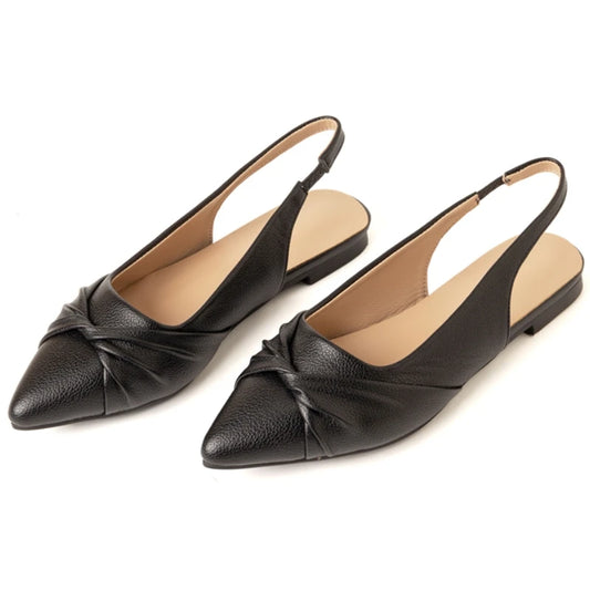 Pointy toe Flat Soft Flats Large Slingbacks Sandals in Black, White