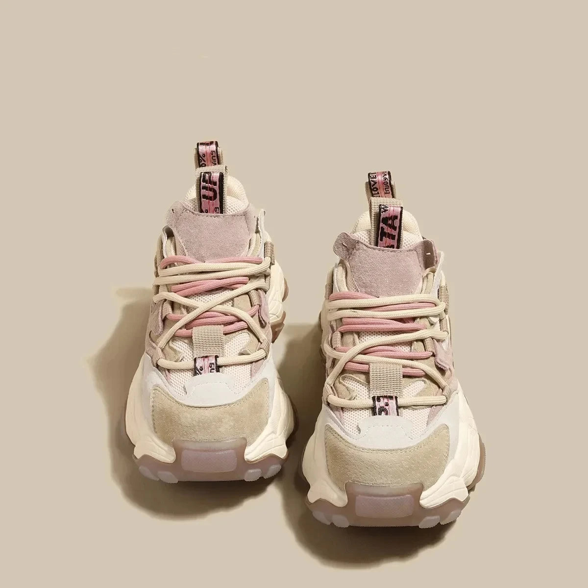 Fashion Leather Height Increasing Sneakers for Women Casual Thick Soled Shoes