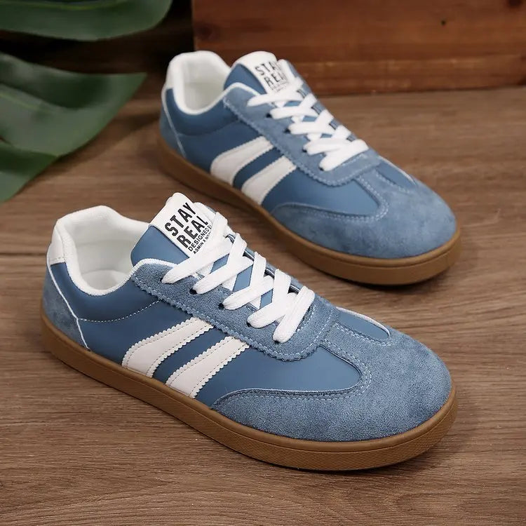 Lightweight Comfortable Sneakers for Women Fashion Striped Lace Up Sports Casual Breathable Sneakers