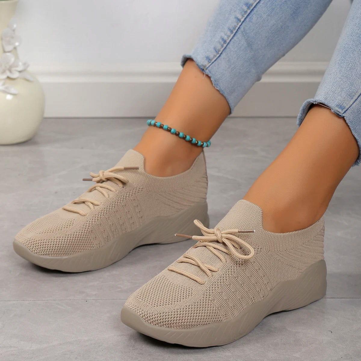 Women’s Summer Mesh Breathable Casual Lace-Up Sport Sneakers