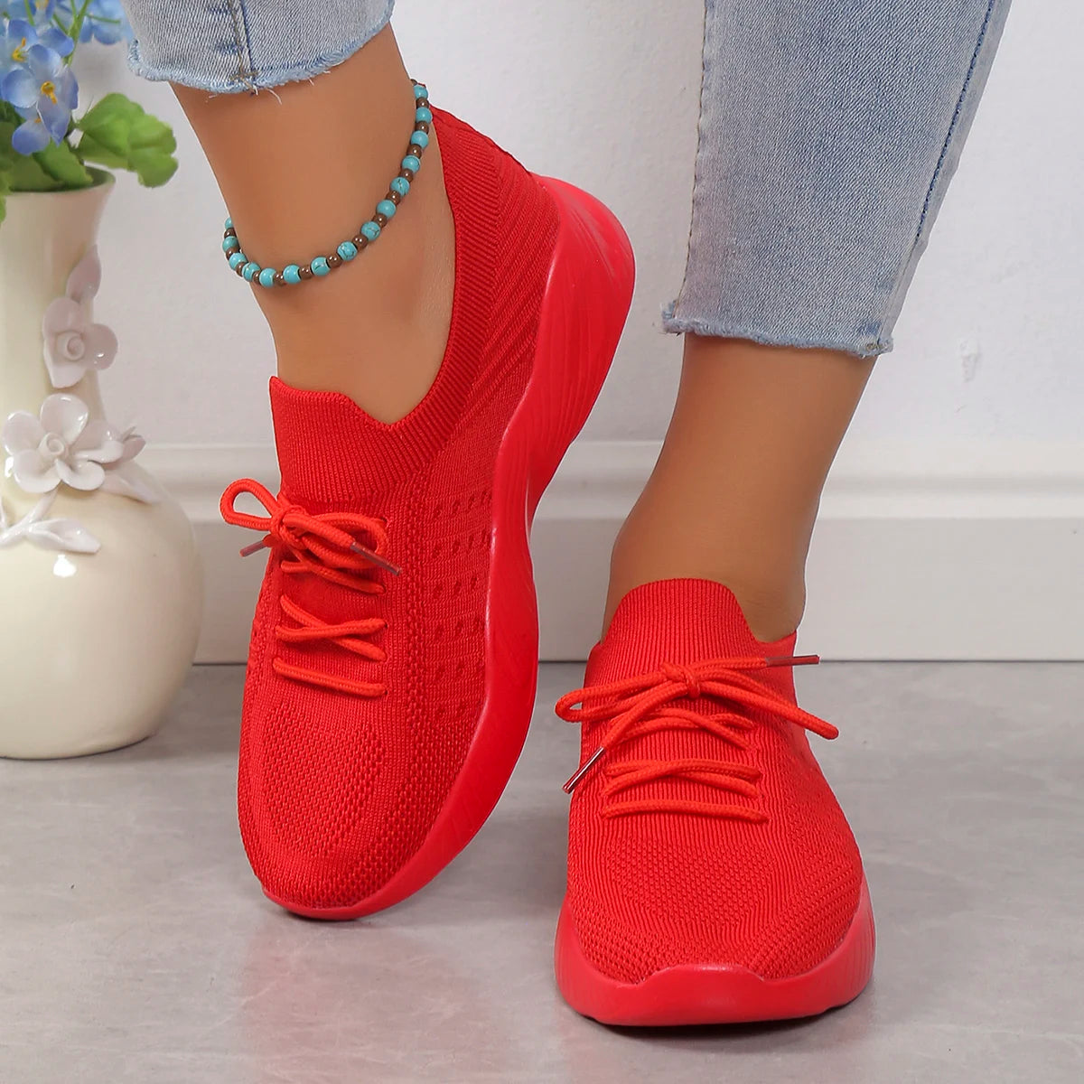 Women’s Summer Mesh Breathable Casual Lace-Up Sport Sneakers
