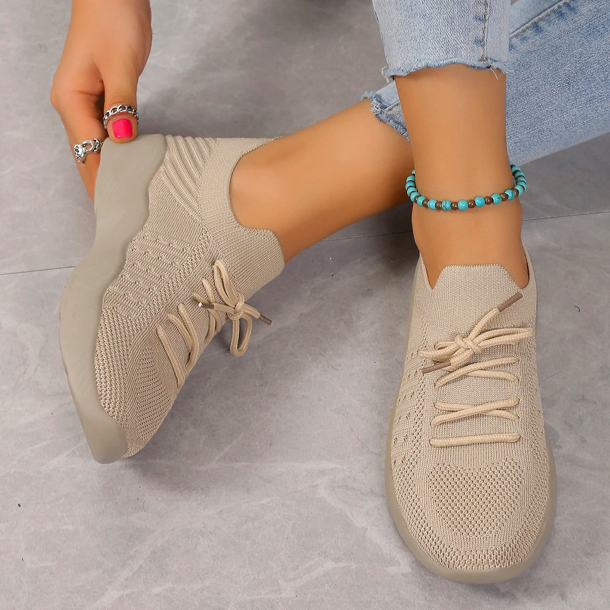 Women’s Summer Mesh Breathable Casual Lace-Up Sport Sneakers