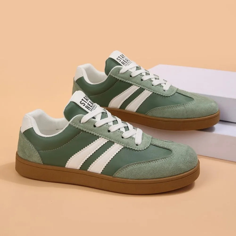 Lightweight Comfortable Sneakers for Women Fashion Striped Lace Up Sports Casual Breathable Sneakers